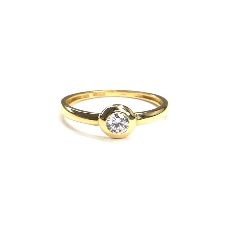 Prsten ze žlutého zlata a zirkonem Pattic AU 585/000 1,35 gr, ARP014501-54