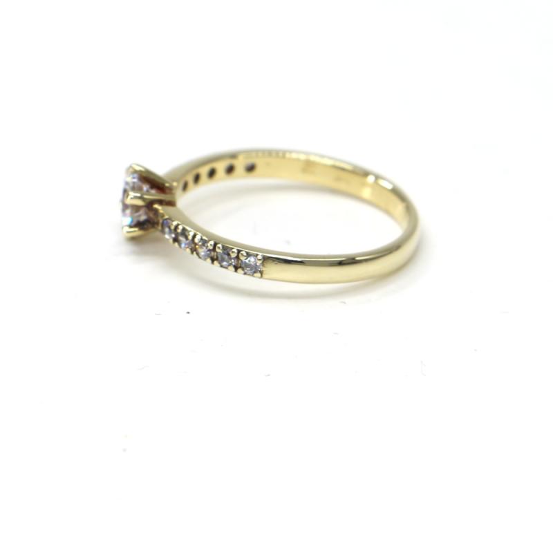 Prsten ze žlutého zlata se středovým zirkonem a zirkony Pattic AU 585/000 2,07 gr, PR681008501