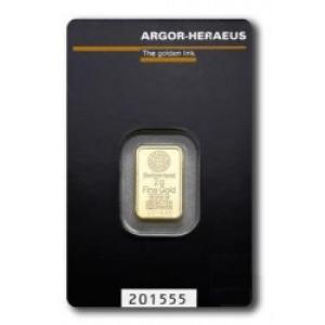 2 gramy zlatý slitek Argor Heraeus 464159