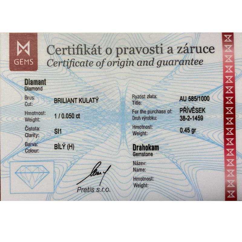 Zlatý príves AU 585/1000 0,45 gr KPR382145905