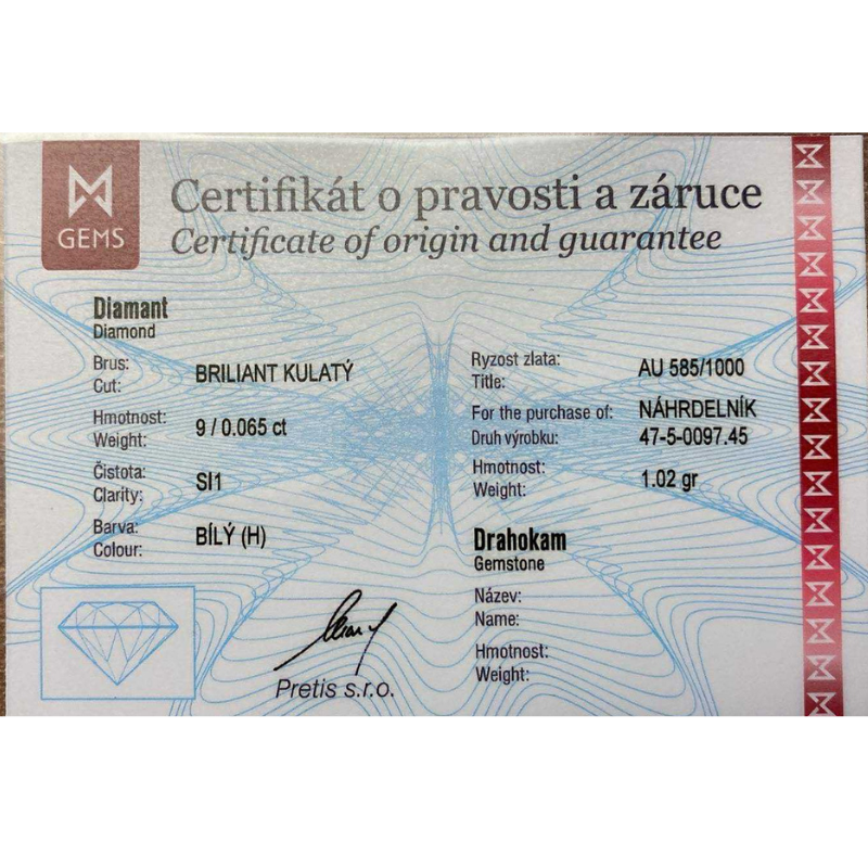 Zlatý náhrdelník AU 585/1000 1,02 gr KPR475009702