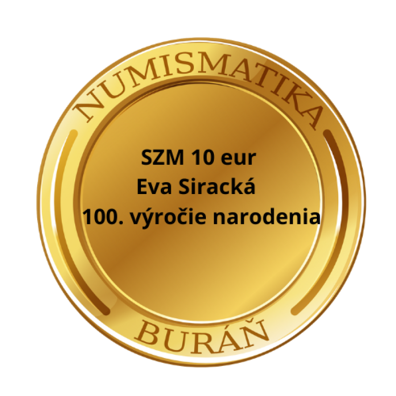 Rezervace 2026 - PSM 10 eur Eva Siracká – 100. výročie narodenia B.K.