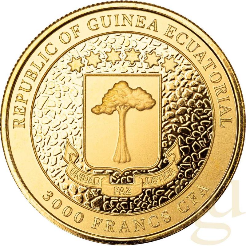 1 Unze Goldmünze Republic of Guinea Ecuatorial Giraffe 2023