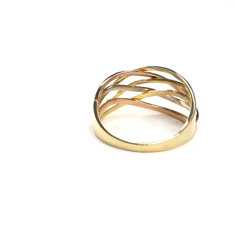 Prsten Pattic z tříbarevného zlata, AU 585/000 3,15gr,ARP652601-58