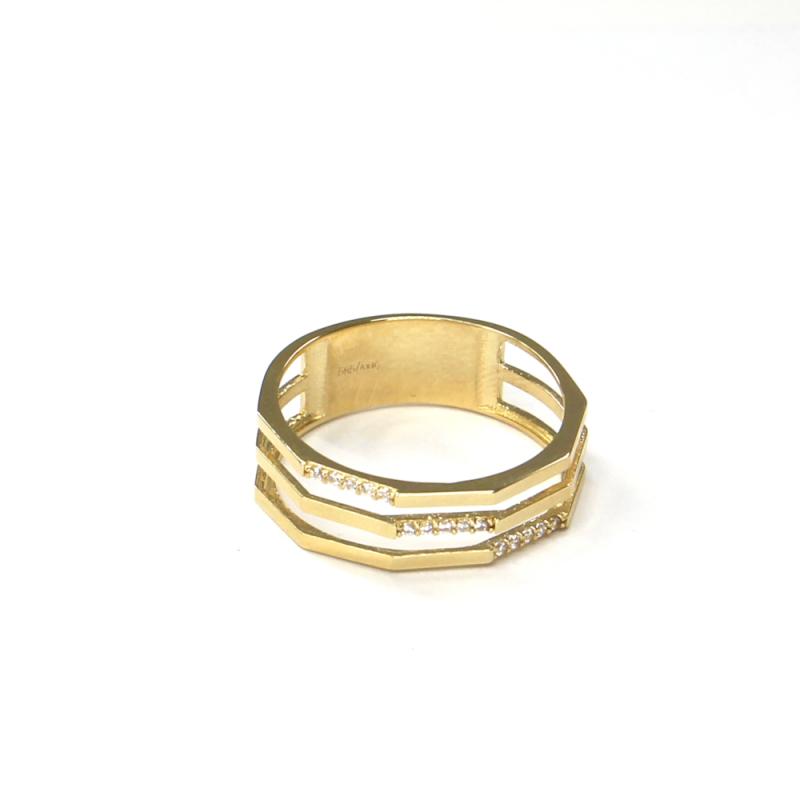 Prsten ze žlutého zlata a zirkony Pattic AU 585/000 2,50 gr ARP058201-58