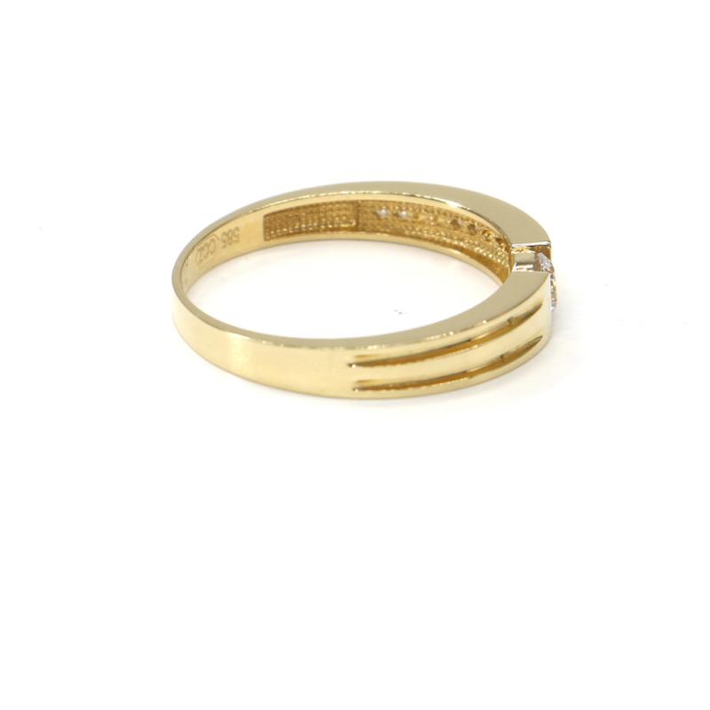 Prsten ze žlutého zlata se středovým zirkonem Pattic AU 585/000 2,67 gr, BA08301