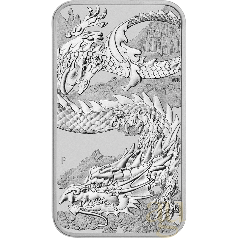 1 Unze Silbermünze Perth Mint Rectangular Dragon 2023