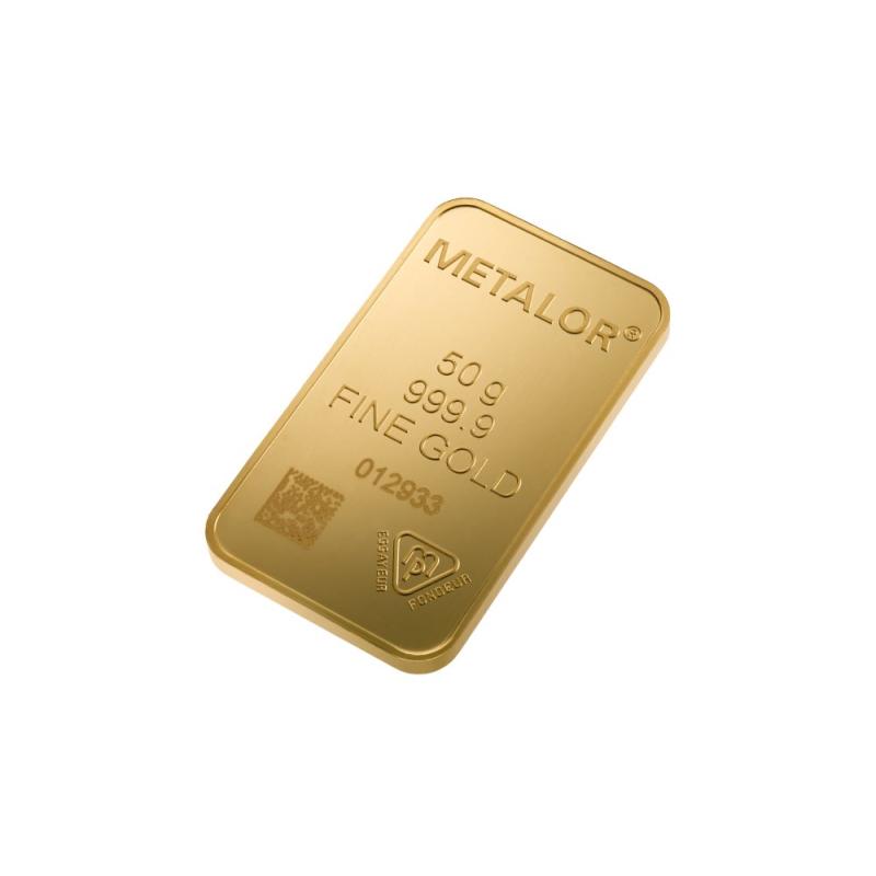Zlatý slitek 50 gram METALOR