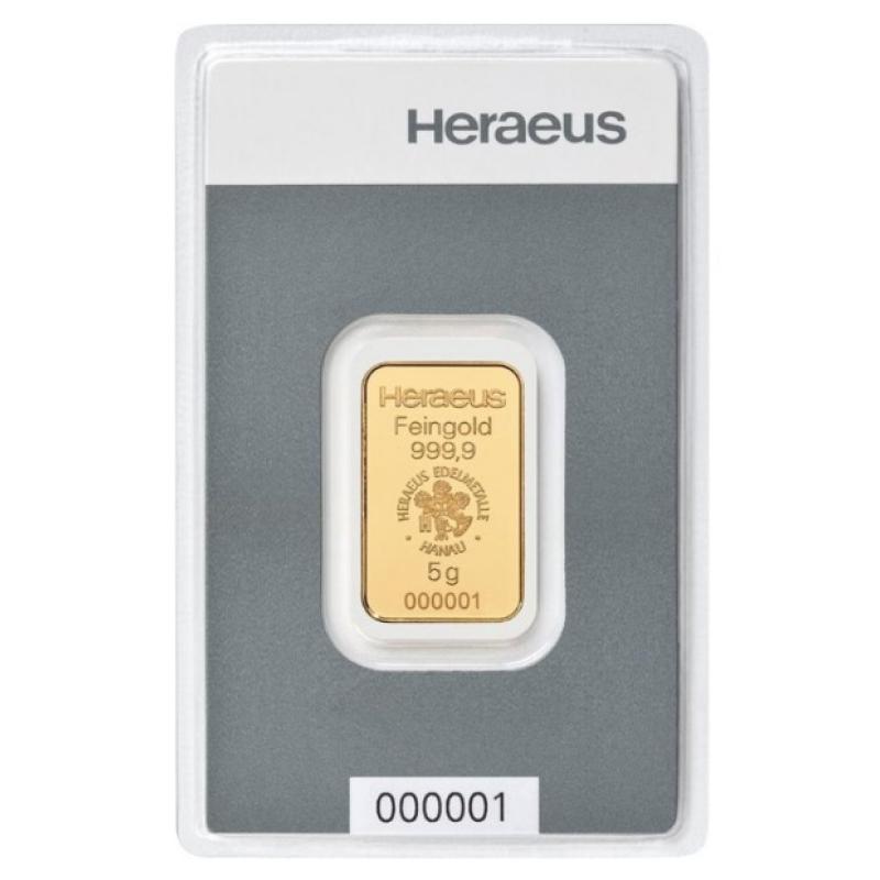 5 gramový zlatý zliatok Argor Heraeus 534201