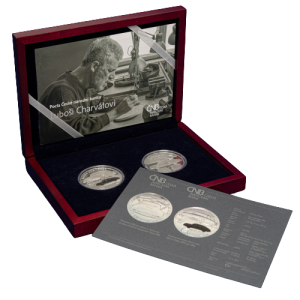 2023-sada strieborná minca a medaila 500kč „Pocta Českej národnej banky Luboši Charvátovi 10096