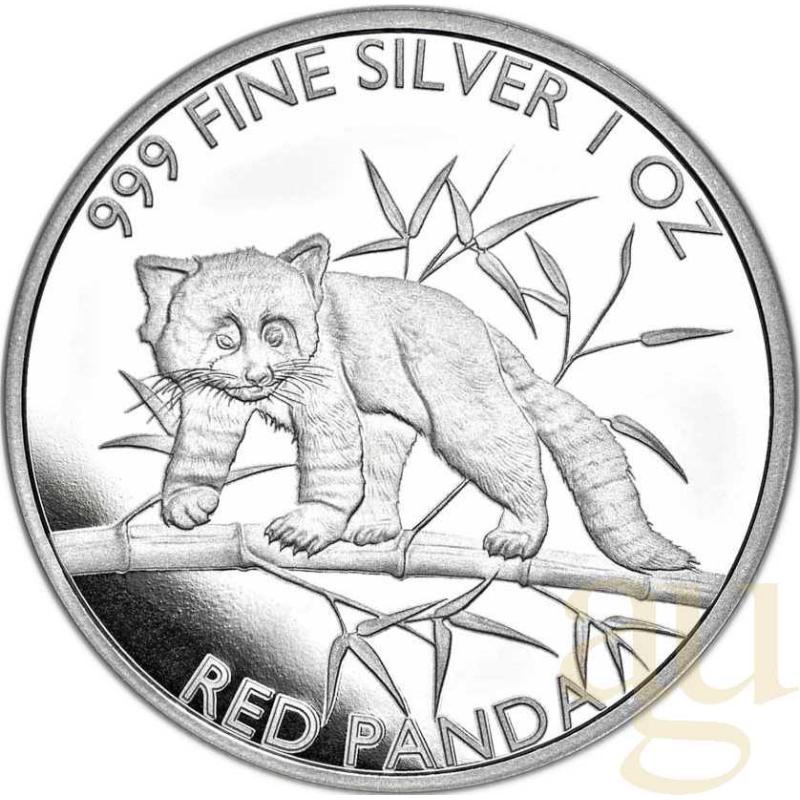 1 Unze Silbermünze Republic of Tschad - Red Panda 2023