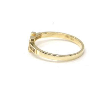 Prsten ze žlutého zlata a zirkony  AU 585/000 2,15 gr, BA01101