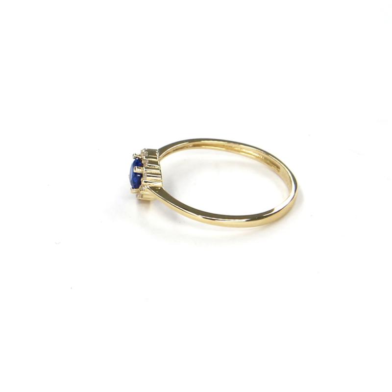 Prsten ze žlutého zlata s akvamarínem Pattic AU 585/000 1,35 gr LMG6901BLY-55