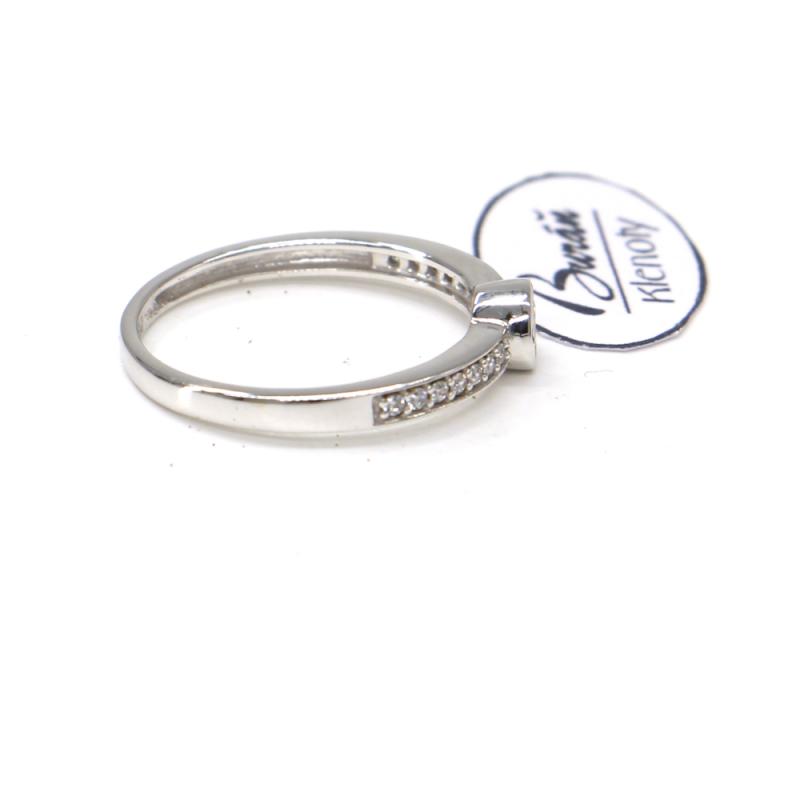 Prsteň z bieleho zlata so stredovým zirkónom a zirkónmi AU 585/000 2,45 gr, PR396110501