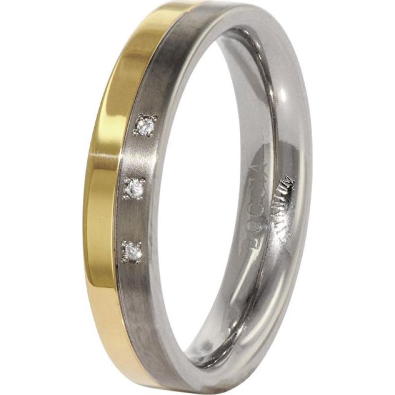 Titanový prsten BOCCIA TITANIUM  s diamanty 0129-0457