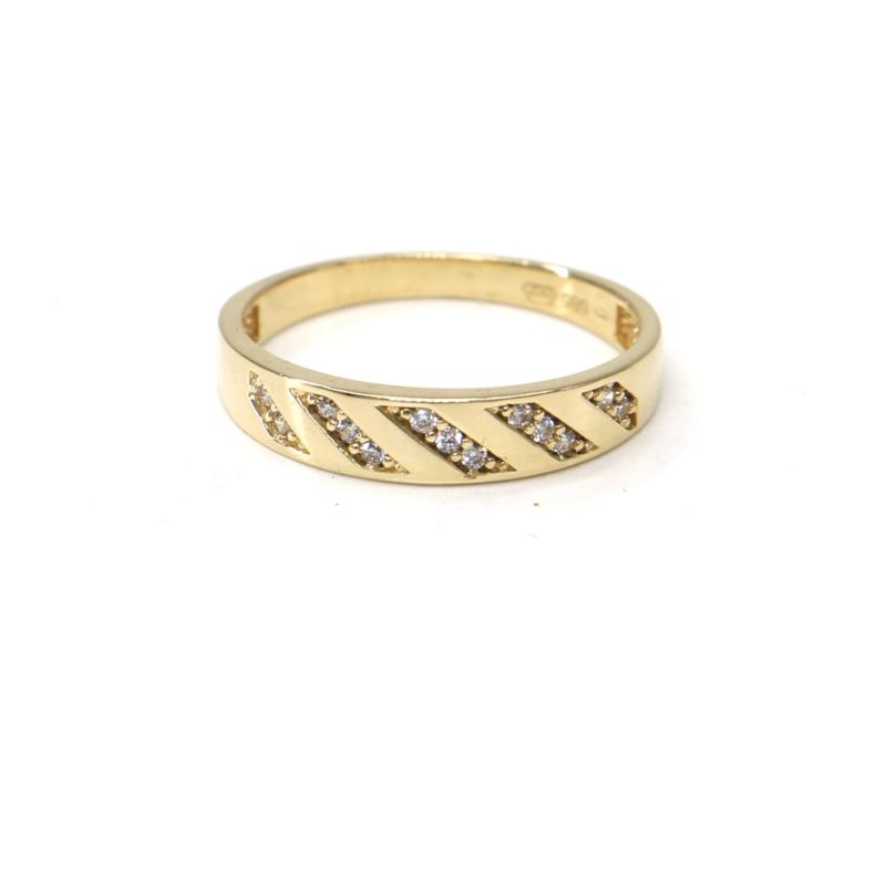 Prsten ze žlutého zlata a zirkony AU, 2,40 gr, BA07701