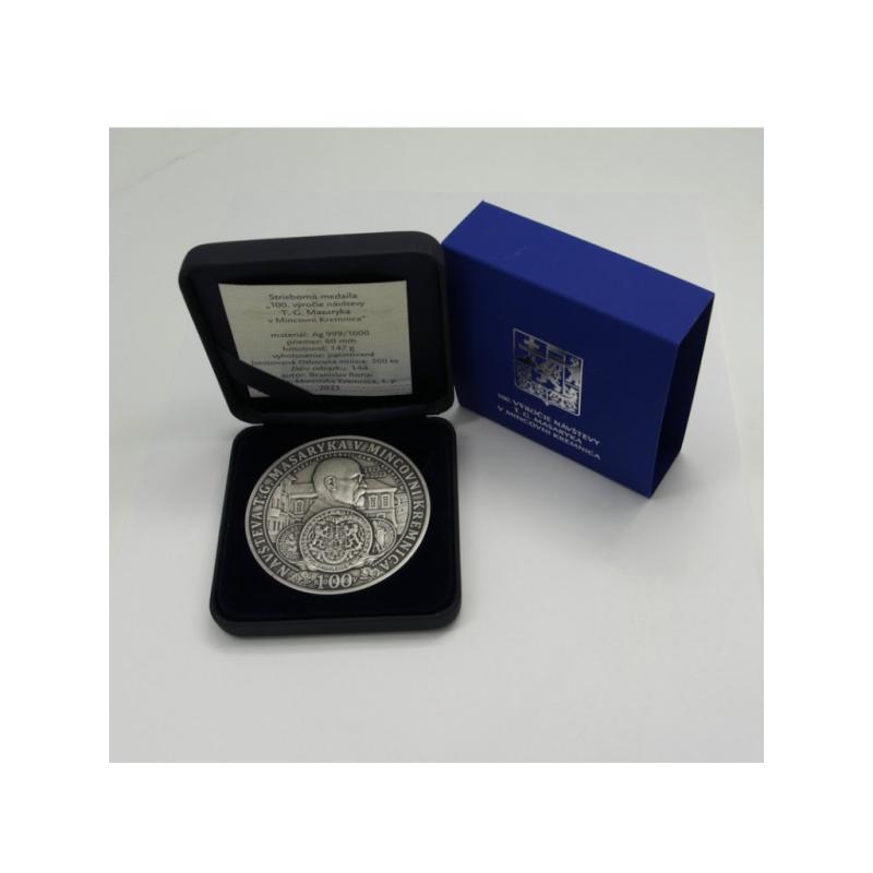 Stříbrná medaile - 100.výročí od návštěvy prezidenta T.G.Masaryka v Mincovně Kremnica