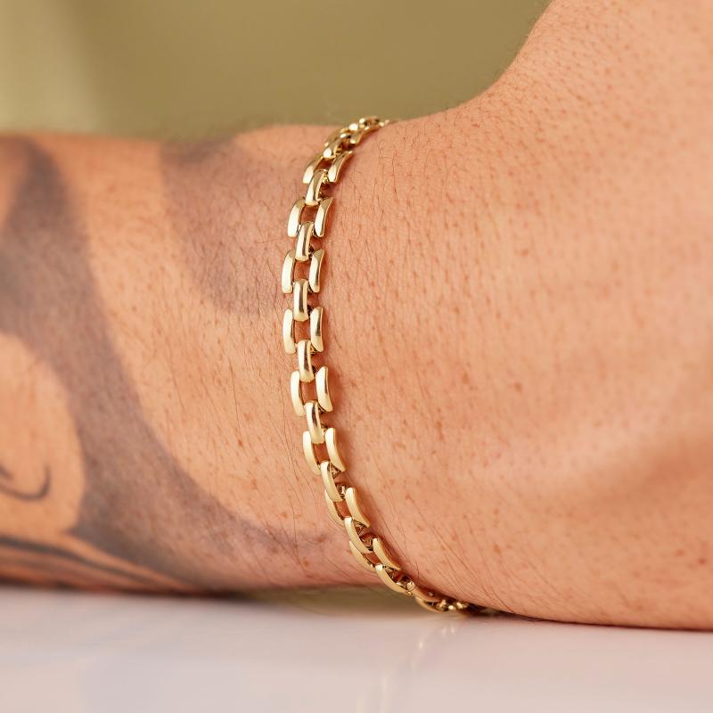 Pánský pozlacený náramek SAGAPO Ripple SRP98