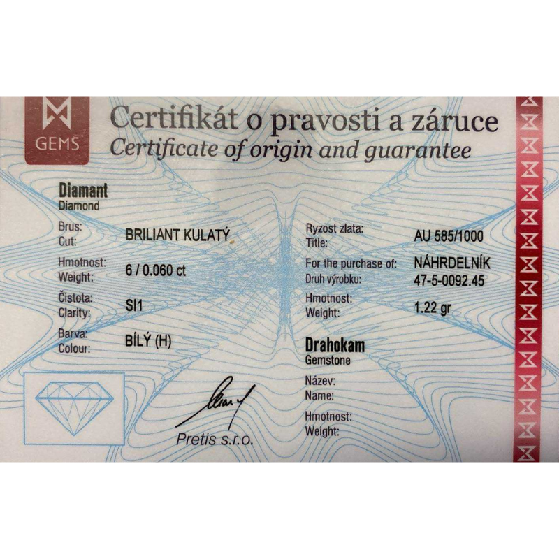 Zlatý náhrdelník AU 585/1000 1,22 gr KPR475009202-45