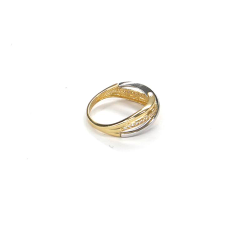 Prsten bicolor PATTIC se zirkony AU 585/000 2,75 gr GU252301-57
