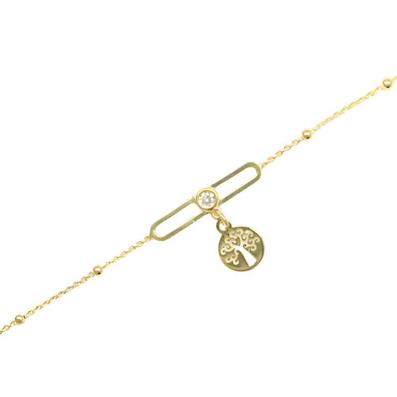 Stříbrný pozlacený náramek AG 925/1000 AGNI065403