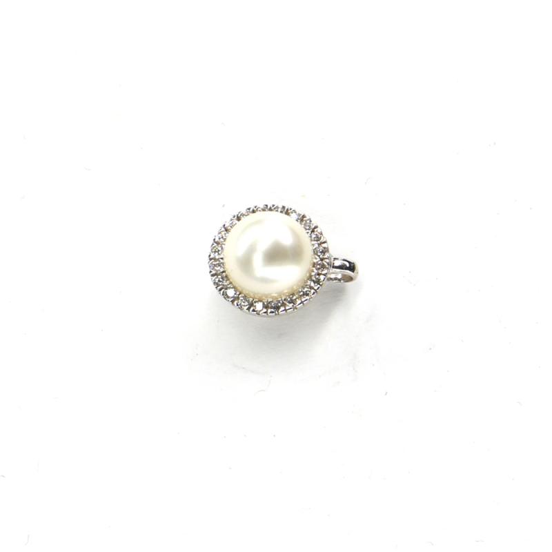 Přívěs z bílého zlata s perlou, osázený zirkony Pattic AU 585/000 2,35g BV500405W