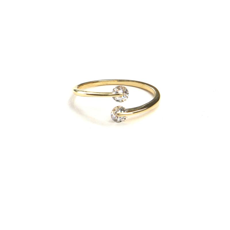 Prsten ze žlutého zlata a zirkony Pattic AU 585/000 1,35 gr, ARP547001-54