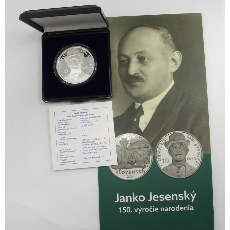 2024-PSM 10 eur Janko Jesenský - 150. výročie narodenia Proof