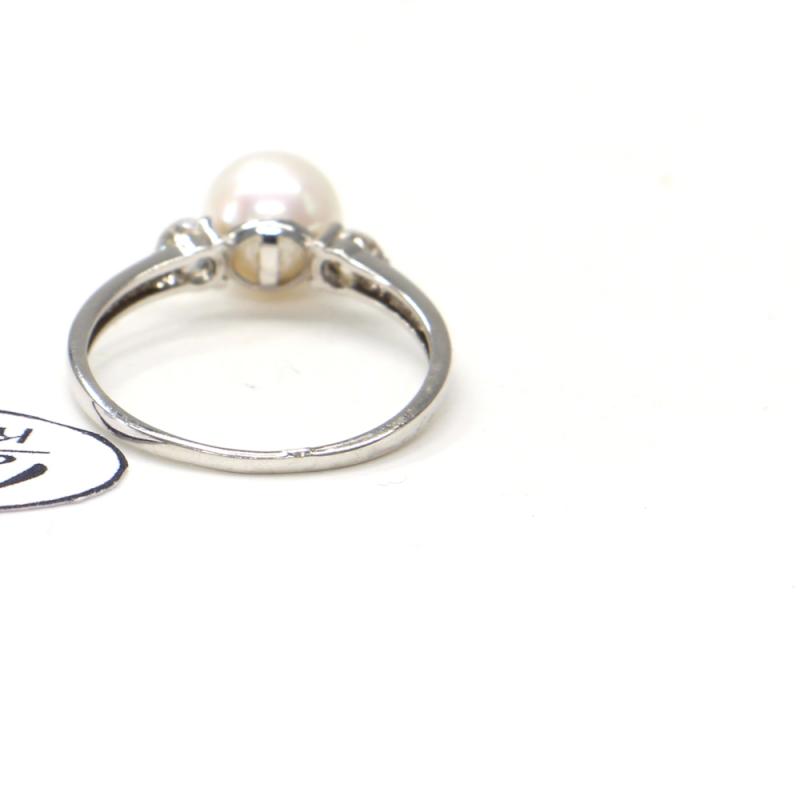 Prsten z bílého zlata se středovou perlou a zirkony Pattic AU 585/000 1,70 gr, PR115410901
