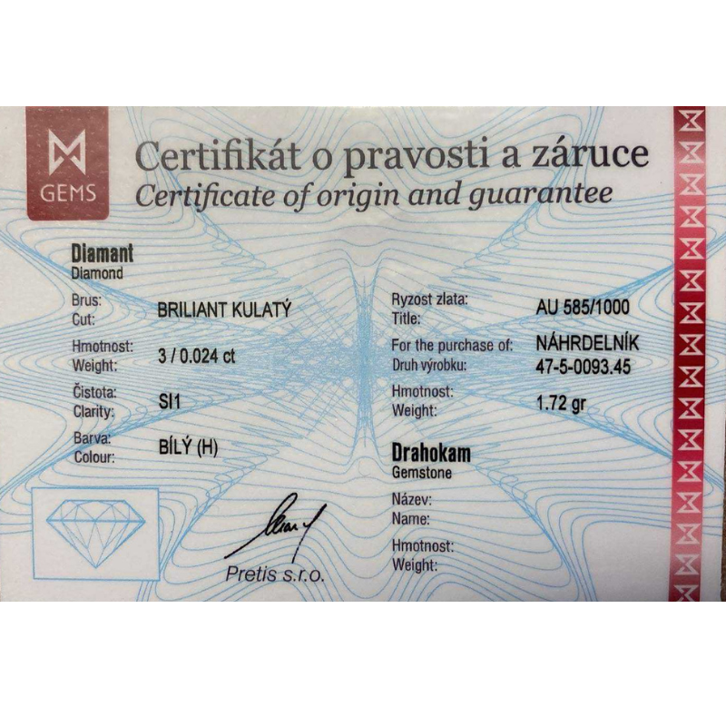 Zlatý náhrdelník AU 585/1000 1,72 gr KPR475009302-45