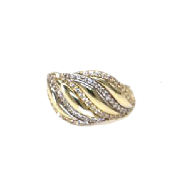 Prsten ze žlutého zlata a zirkony Pattic AU 585/000 2,90 gr, Z442001