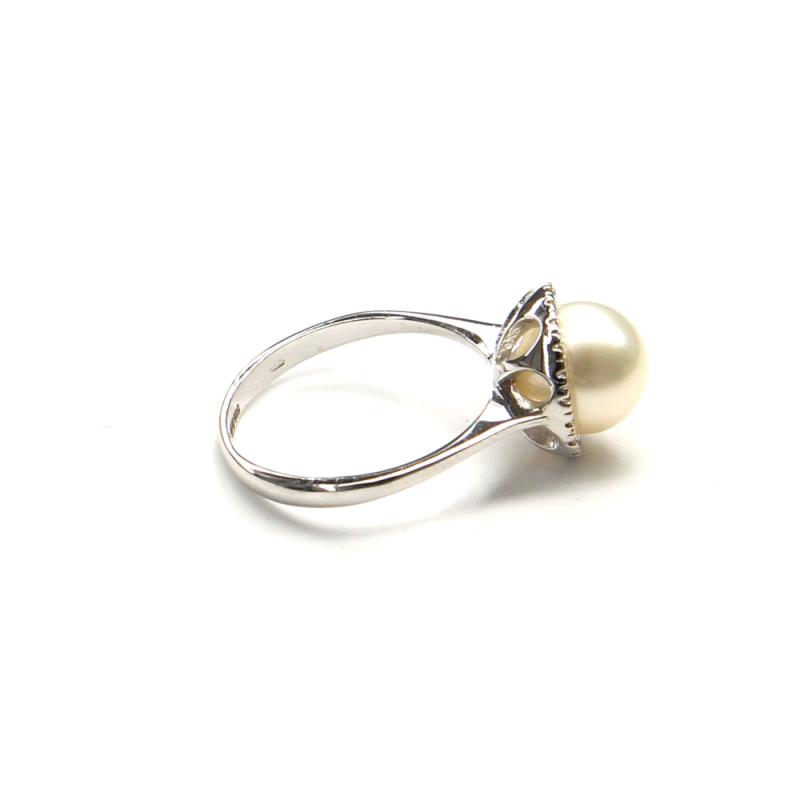 Prsteň z bieleho zlata s perlou a zirkónmi Pattic 3,65g BV500401W-54