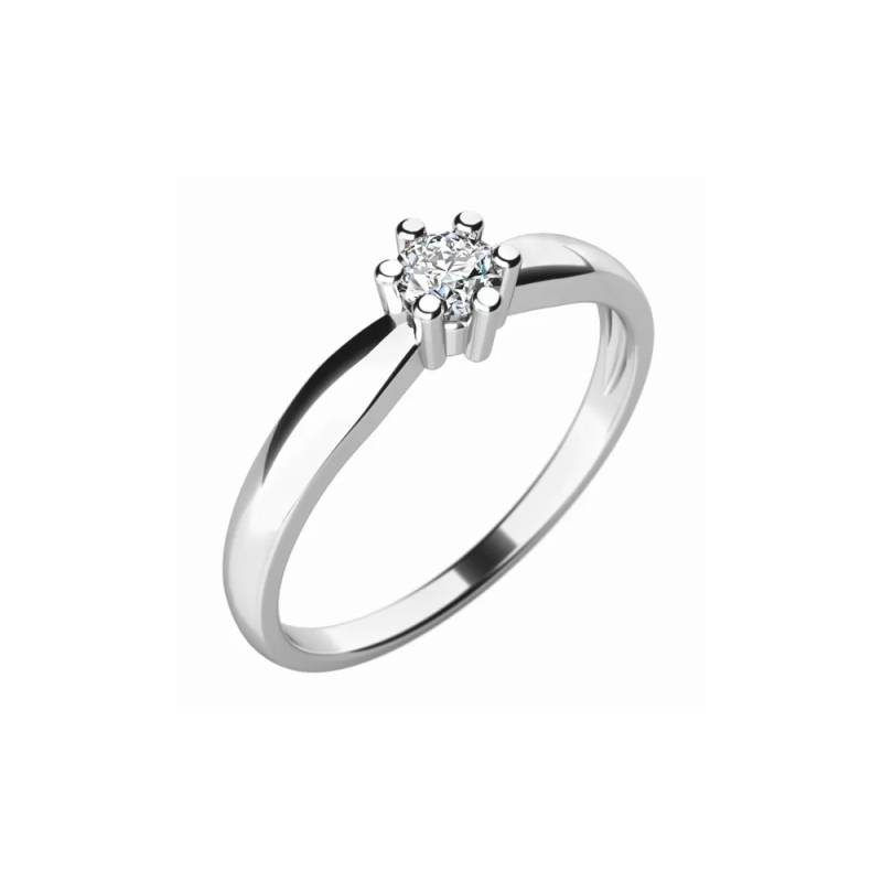 Prsten AU 585/1000 přírodní diamant 0,130 ct G/Si 1,75 gr G/Si G10768B01-55