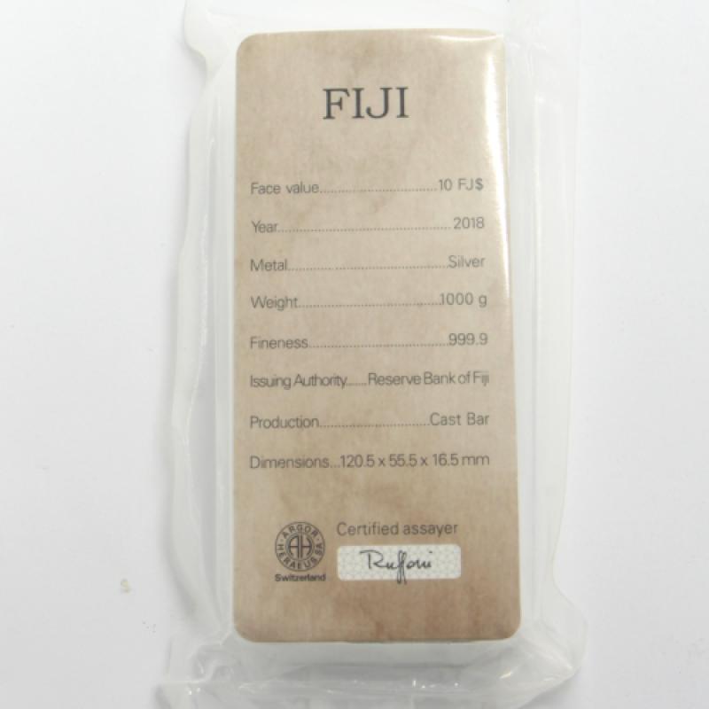 1 kilogram stříbrný Argor Heraeus Fiji mincovní slitek 9201682