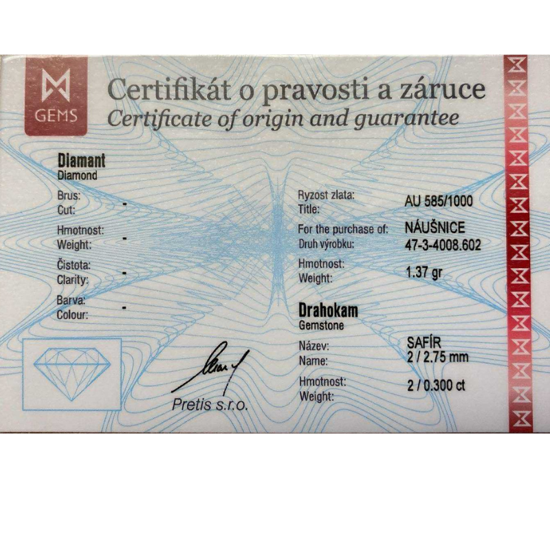 Zlaté náušnice AU 585/1000 1,37 gr KPR473400804