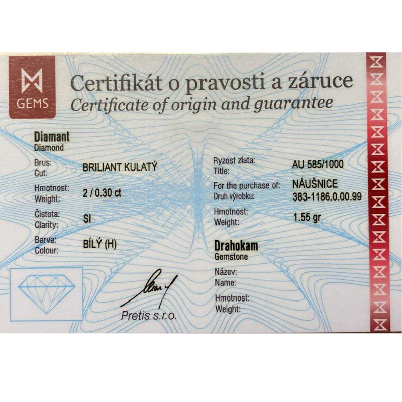 Zlaté náušnice AU 585/1000 1,55 gr KPR383118604