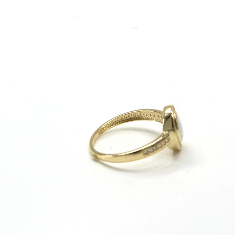 Prsten ze žlutého zlata Pattic AU 585/000 se zirkony a australským opálem GU00304B