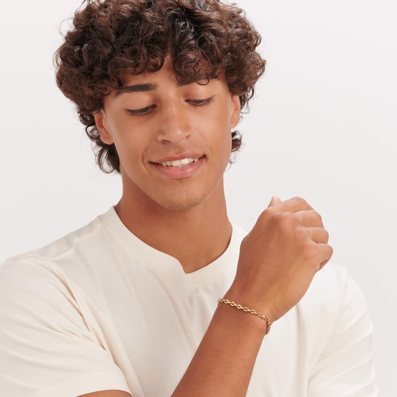 Pánský pozlacený náramek SAGAPO Ripple SRP57