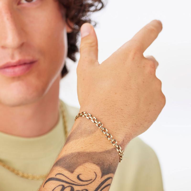 Pánský pozlacený náramek SAGAPO Ripple SRP98