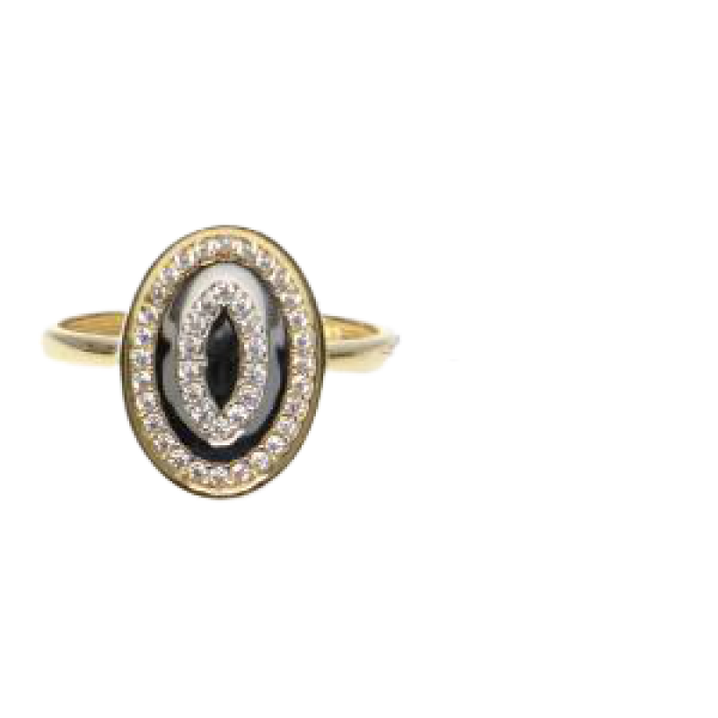 Prsten ze žlutého zlata a zirkony Pattic AU 585/000 2,20 gr, PR111130901-56