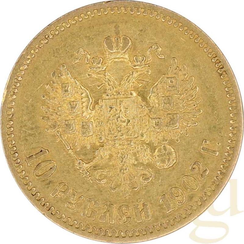 10 Rubel Goldmünze Nikolaus II 1902