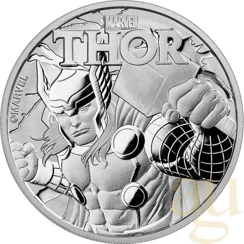 1 Unze Silbermünze Tuvalu - Thor 2018