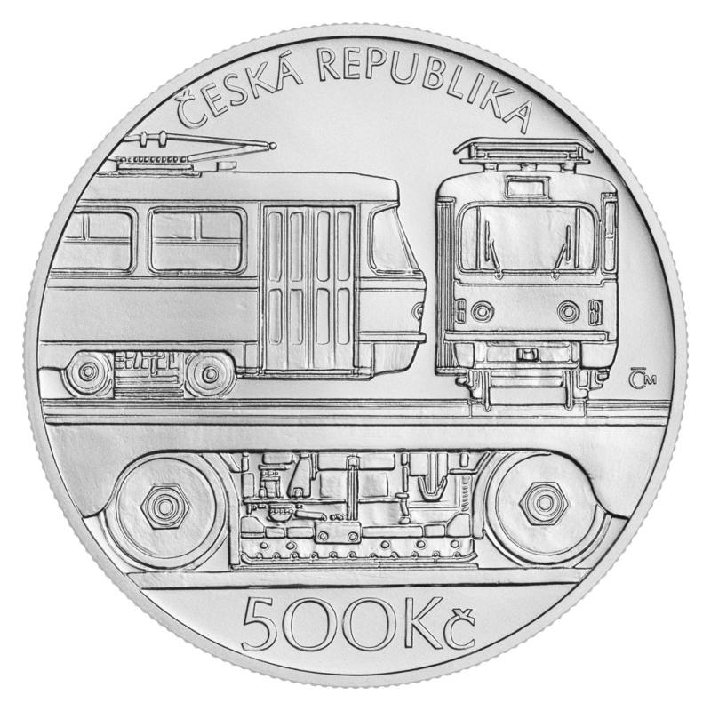 Stříbrná mince 500 Kč Tramvaj ČKD Tatra T3 2024 standard/BK 244