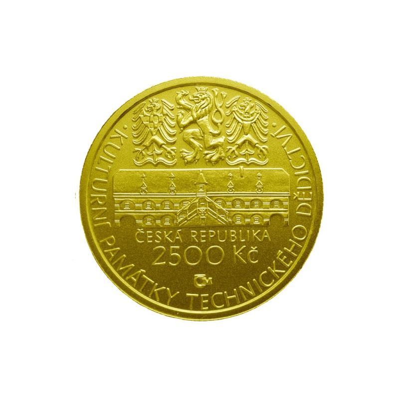 Zlatá mince 2500 Kč 2007 Vodní mlýn ve Slupi proof 291125