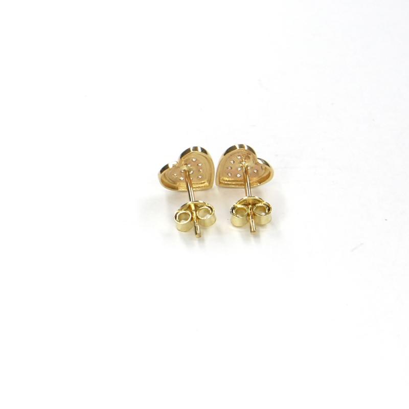 Náušnice PATTIC zo žltého zlata srdce so zirkónmi AU 585/000 1,05 gr LMG5704Y