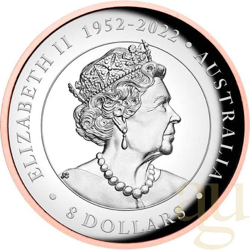 5 Unzen Silbermünze Australien Koala 2023 - High Relief - polierte Platte - rosè vergoldet