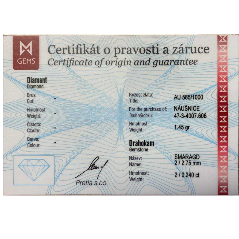 Zlaté náušnice AU 585/1000 1,45 gr KPR473400704