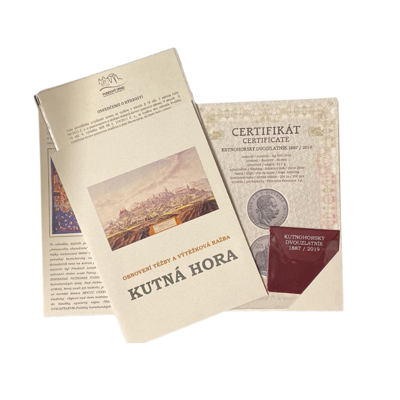Kutnohorský 4 dukát a 2 zlatník Sada Au + Ag novoražba 1887/2019
