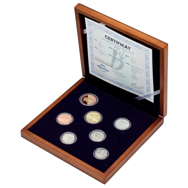 2026 - Sada obežných mincí proof - drevená etue