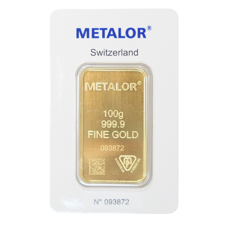 Zlatý slitek 100 gram METALOR